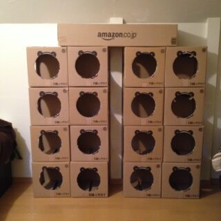 ダンボールタワーと吊り橋