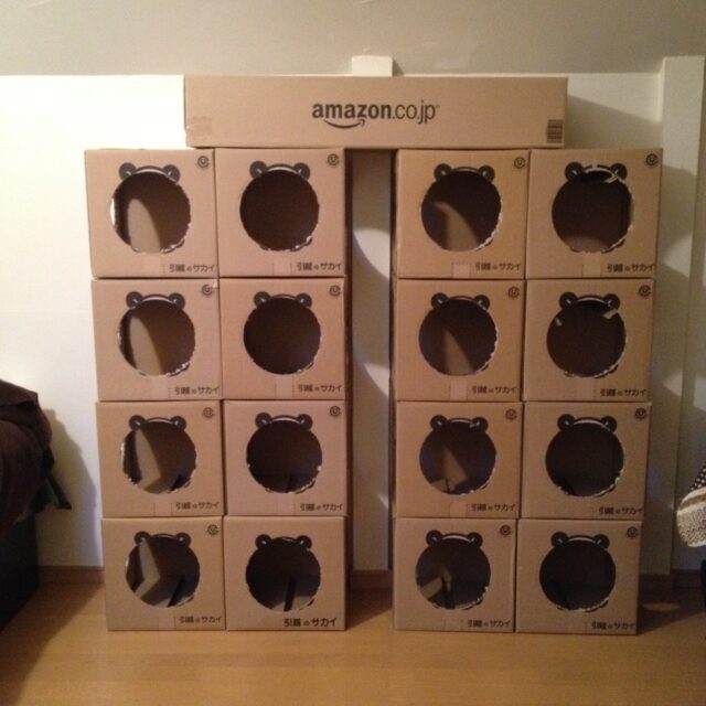 ダンボールタワーと吊り橋