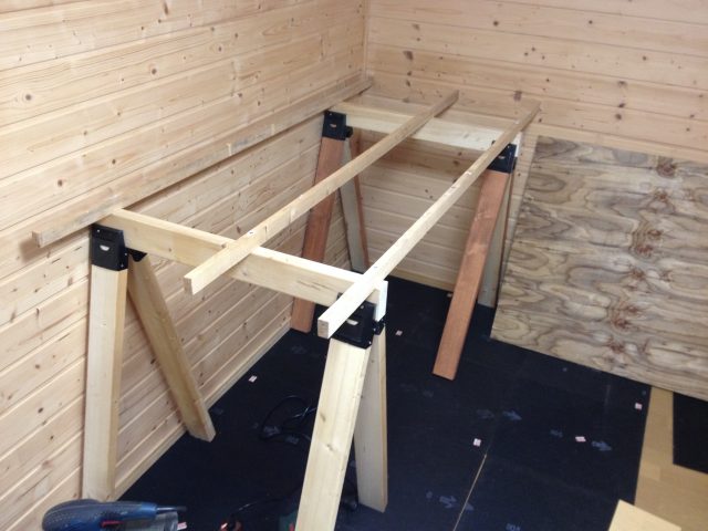 ソーホースブラケットの簡易作業台