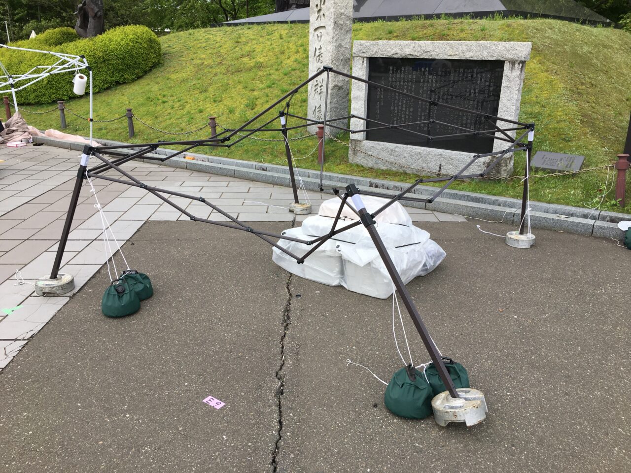 翌朝のタープテント 翌朝のタープテント
